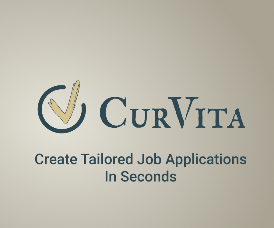 promo image for Curvita, a tool that makes job applications faster by helping create tailored CVs and cover letters in seconds.